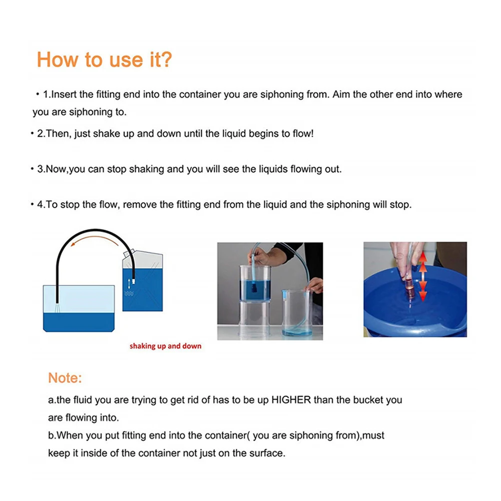 Прочный газовый сифонный насос бензиновый топливный водяной шейкер сифон