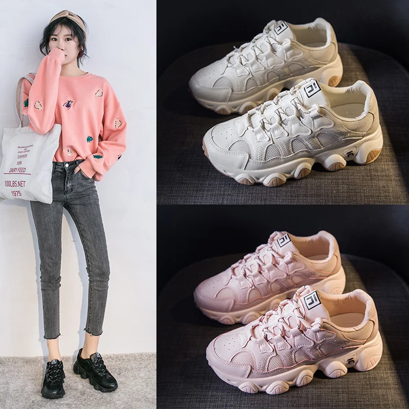 Женская Повседневная обувь Модные дышащие женские кроссовки на плоской подошве