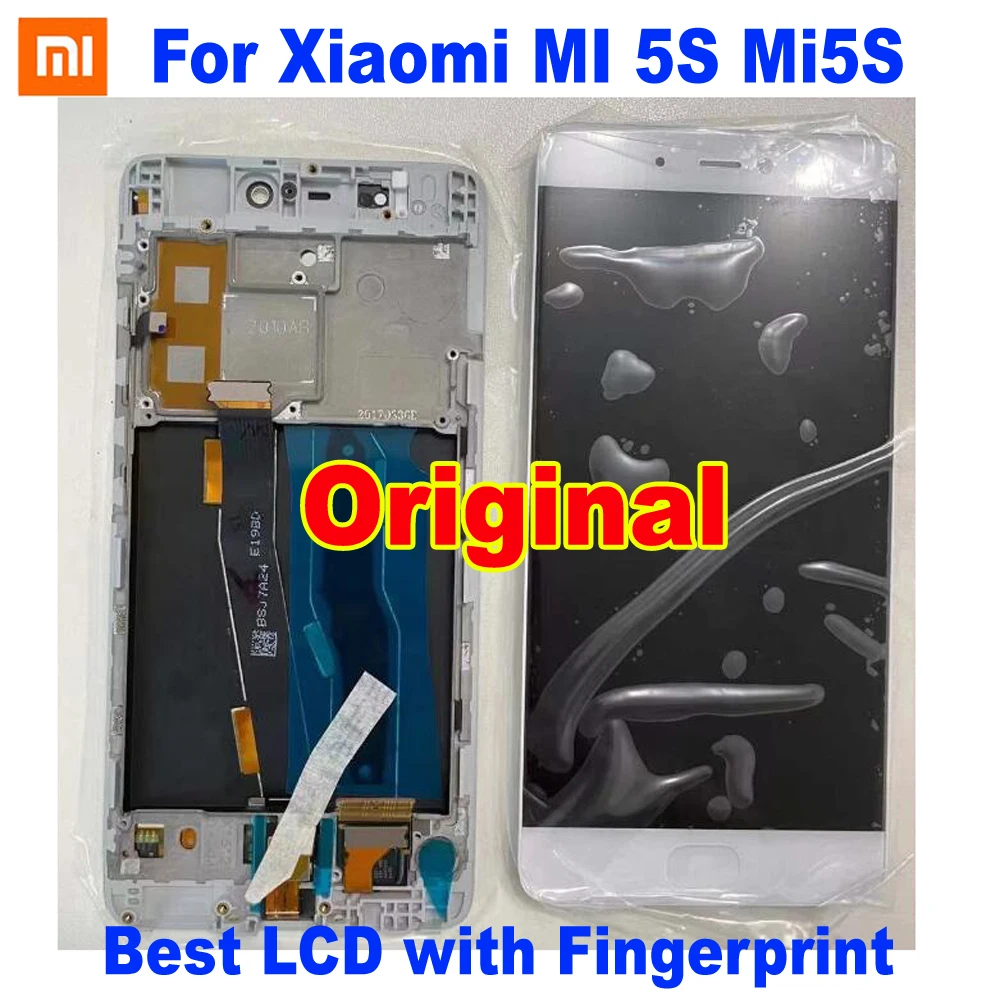 ЖК экран с дигитайзером в сборе для Xiaomi 6 Mi6 M6 100% Mi5s отпечатком пальца 5s оригинал