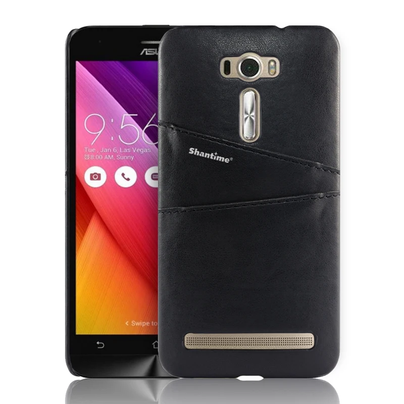 BLACK Для Asus Zenfone 2 Laser ZE601KL ZD551KL из искусственной кожи чехол для Asus Zenfone 2 Laser ZE500KL ZE550KL чехол для телефона с отделениями для визиток - Цвет: BLACK