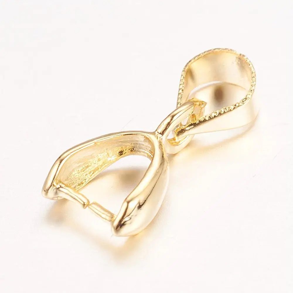 100 pc Brass Connector Pendant Pinch Bails Clasps Hook Supplies For Jewelry Findings Nickel Free 10.5x5.5x3mm Hole: 4x5mm | Украшения и