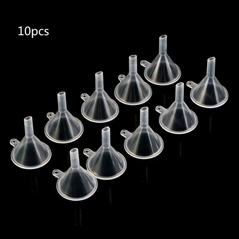 

10Pcs Plastic Small Funnels For Perfume Liquid Essential Oil Filling Empty Bottle Packing Tool School Lab Supplies