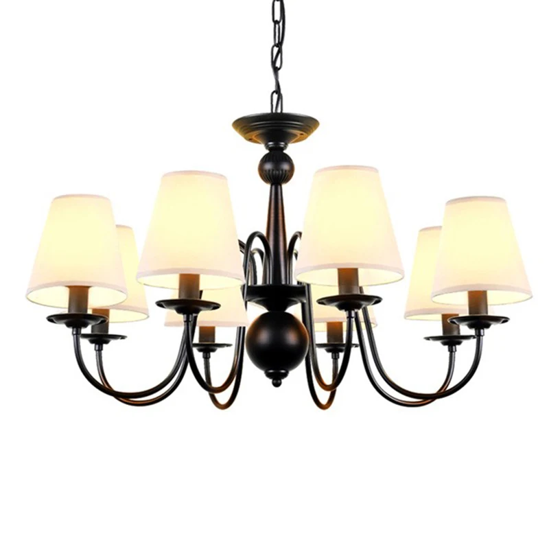 

LED Rustic American Style Linen Lampshade Free Shipping Chandelier For Bedroom Living Room Foyer Study Hotel Room