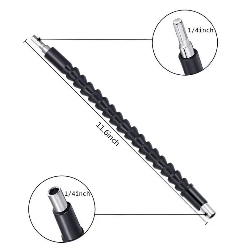 

Гибкий удлинитель для отверток, 1 шт., магнитный 1/4 дюйма, шестигранный хвостовик, Гибкий адаптер с удлинителем, быстроразъемный приводной ва...