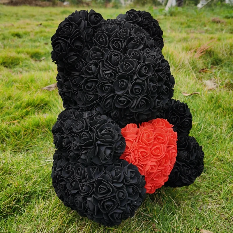 Новинка популярный искусственный цветок 40 см мишка тедди сердце ручная работа