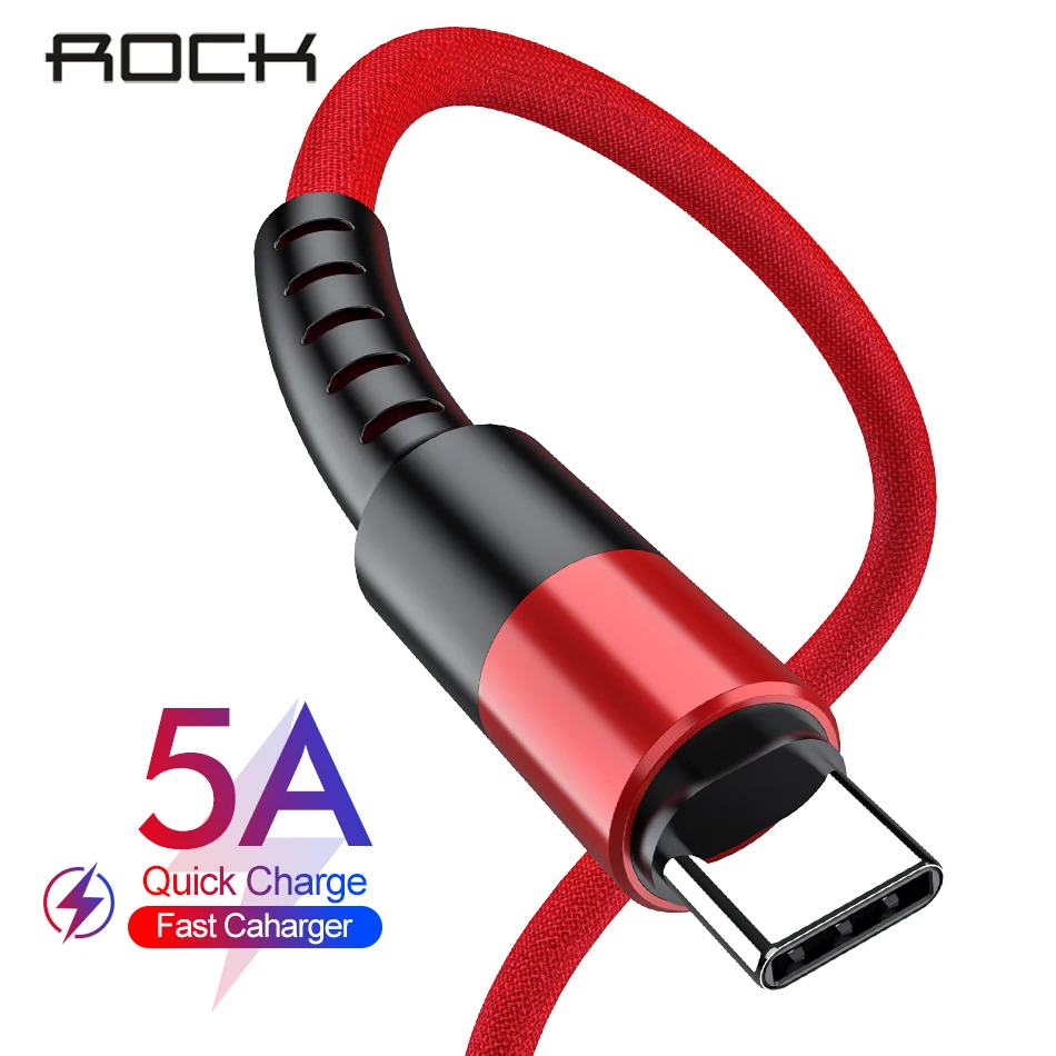 ROCK usb type-C кабель для samsung S9 S8 QC 3,0 Быстрая зарядка type-C провод для мобильного телефона USB C шнур для Xiaomi Redmi Note 7 8 10