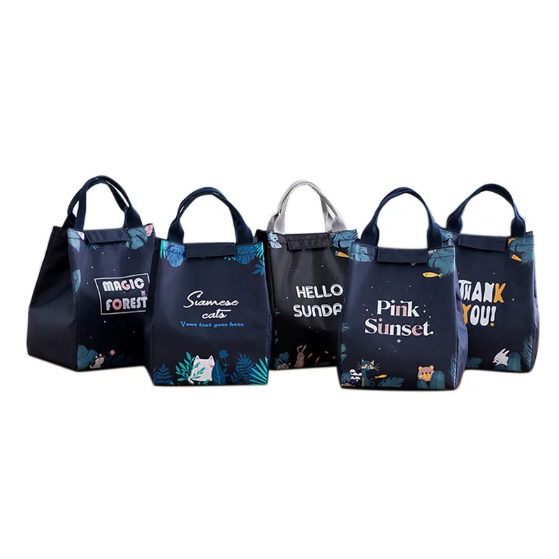 

Волшебный лес, мультяшная сумка для ланча, утолщенная портативная изоляционная сумка, офисная, школьная, уличная сумка для ланча для пикник...