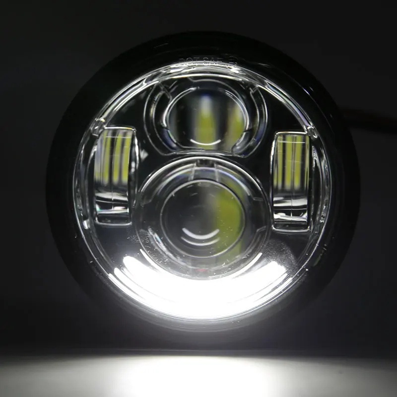 2PCS LED Motorcycle Headlight Assembly For Harley Fat Bob Dual Headlamp 5&quot Double Headlights With DRL Halo Ring |