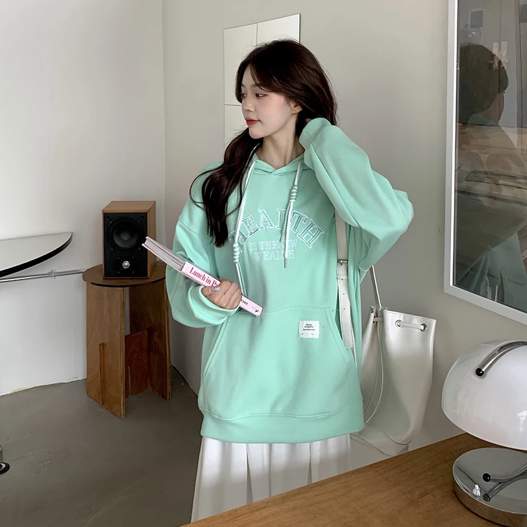 

3201 Thin Korean style loose 2021 new oversize Sweatshirts women