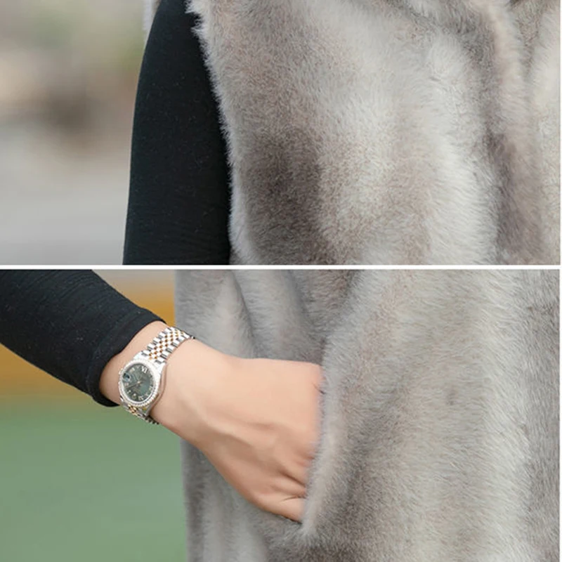 Женская Осенняя одежда для мам высококачественный жилет из искусственной норки