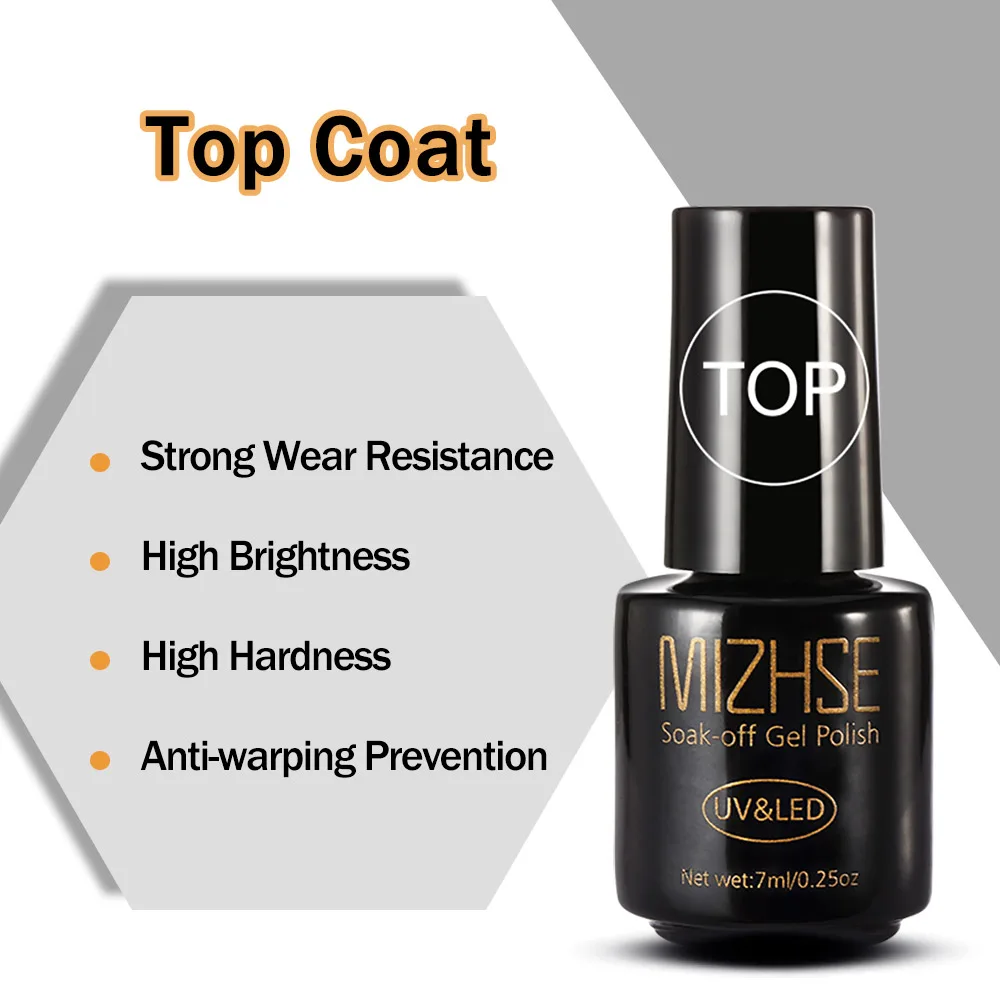 Top Coat MIZHSE, УФ-гель для наращивания пальцев, Гель-лак, резиновая основа, строительный гель Vernis, полуперманентный УФ-гель для ногтей, удлиняющий УФ-гель, строительный гель - Цвет: Top Coat
