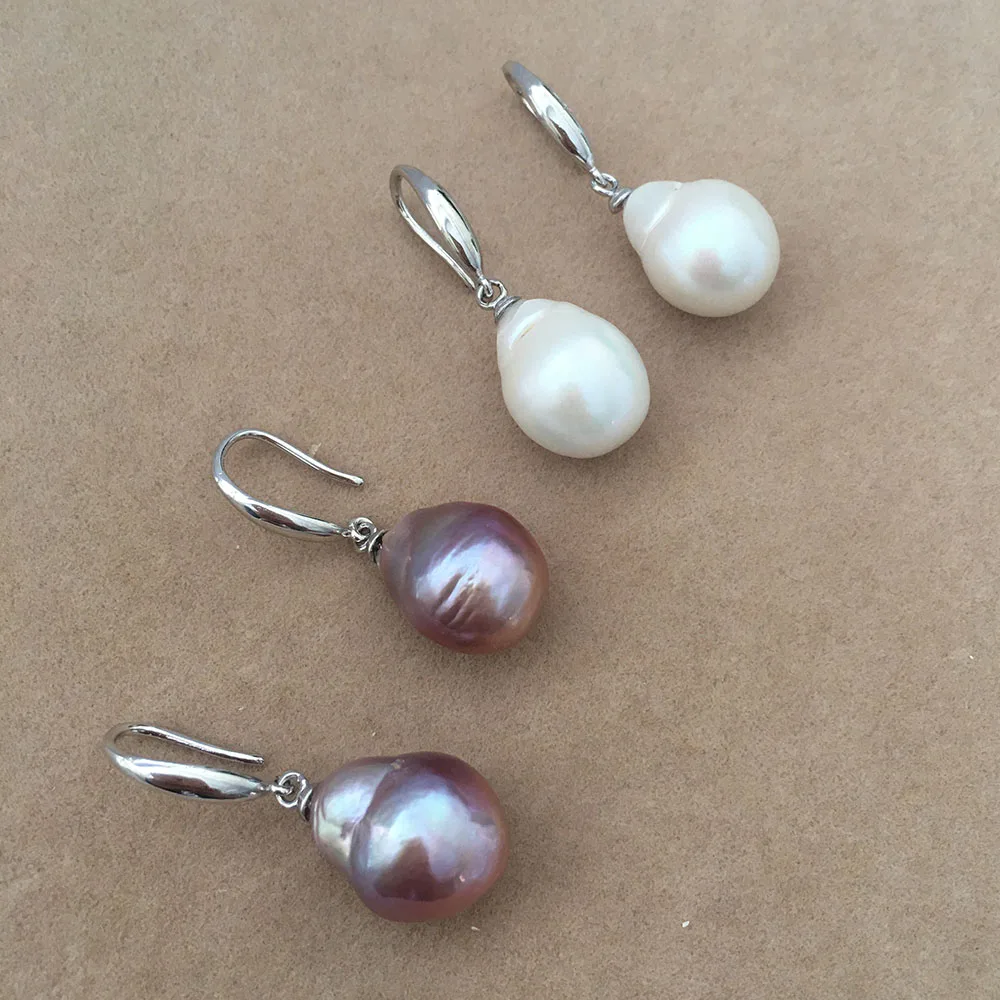 100% натуральный пресноводный жемчуг серьги с крючком из серебра 925 пробы
