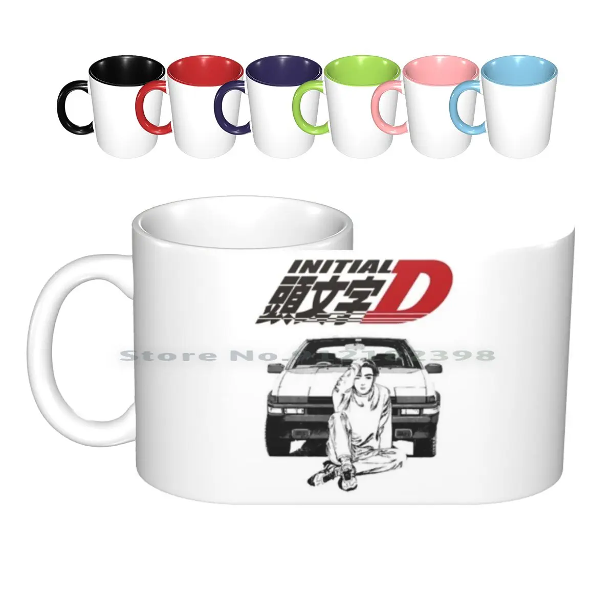 

Керамические кружки Initial D, кофейные чашки, кружка для молока, чая, кружка Initial D, начальная гонка, дрифт, аниме мультяшный мем Tofo, японская манг...