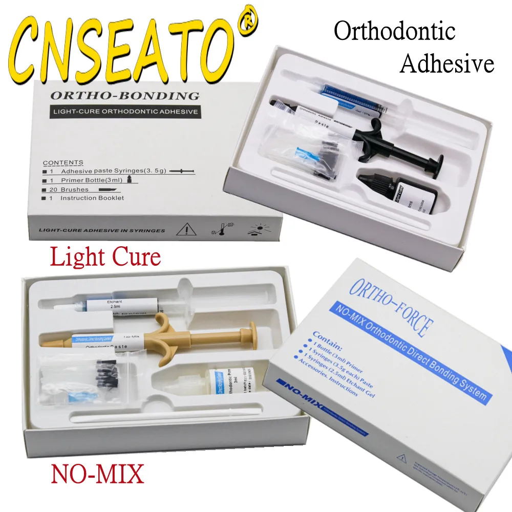 

Dental Orthodontic Bonding Adhesive Paste Light Cure Resin Composite Kit Bracket Braces NO MIX Direct Bond System Primer Etchant