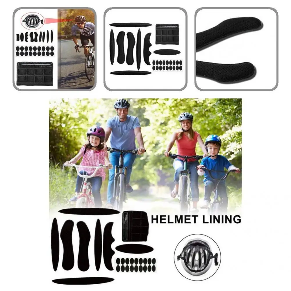 

27Pcs/Set Useful Easy To Use Black Helmet Liner Pad Detachable Helmet Inner Padding for Motorcycle Helmet Inner Padding