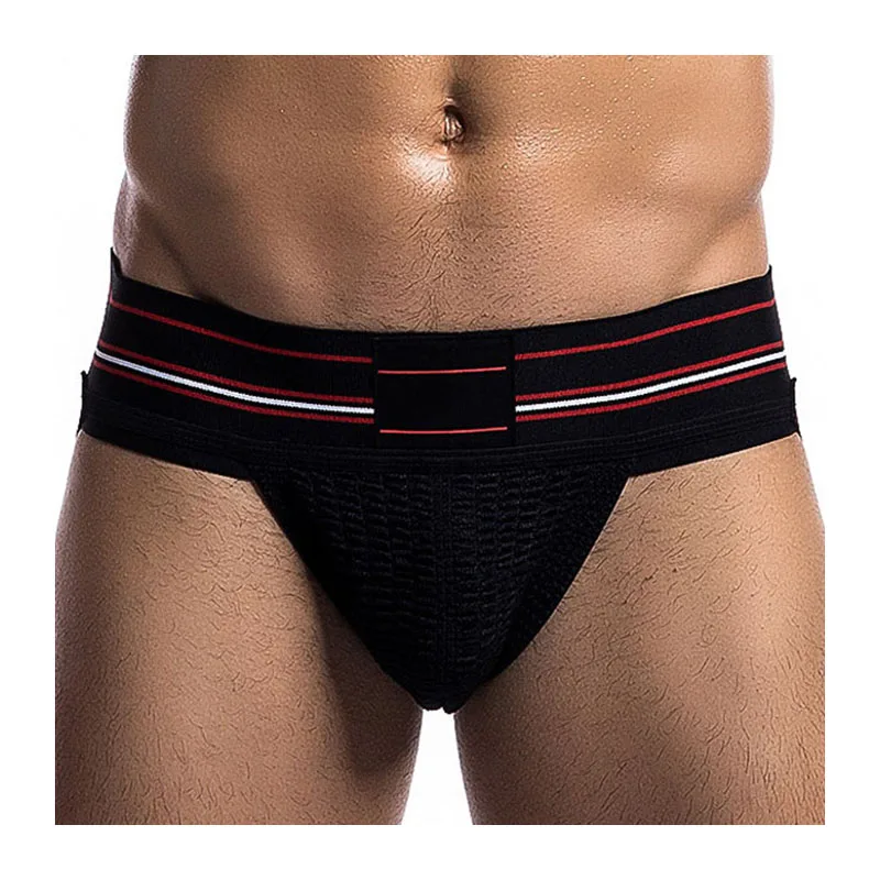 Mens Jockstrap Wide Waistband Underwear Breathable NEW Male Thongs G Strings Sexy Erotic Homens Sous Vetement Homme