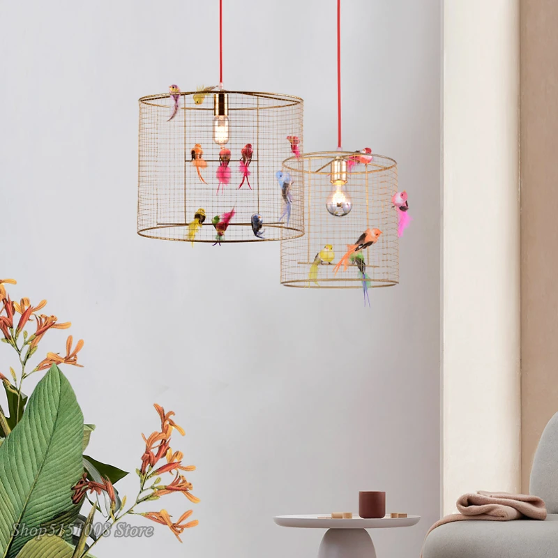 Современный Креативный подвесной светильник с золотой птицей в скандинавском