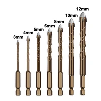 woodworking 3 12mm cross hex tile drill bits glass ceramic concrete hole opener 14 hex shank brick hard alloy triangle bit tool