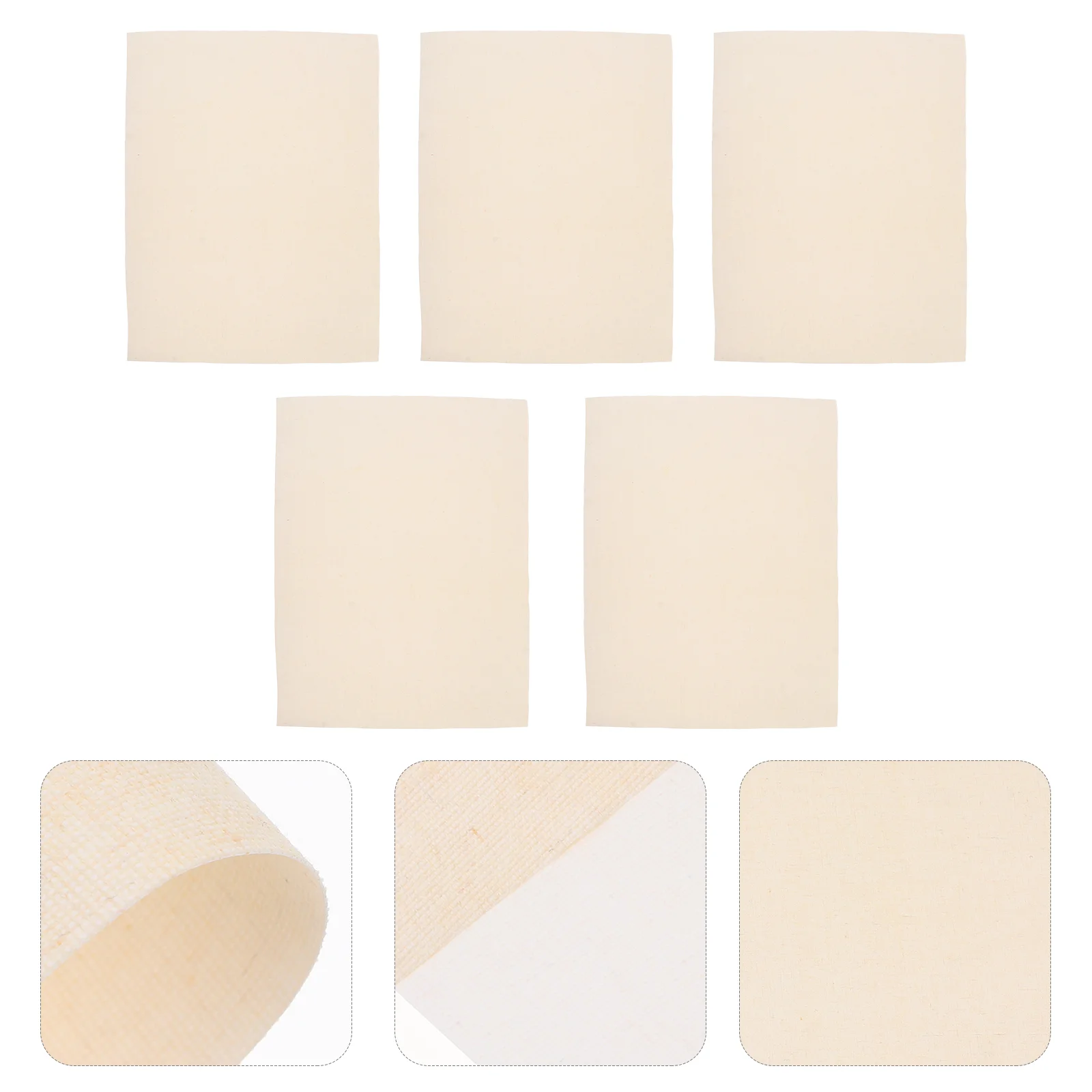 

5 Sheets Cotton Oil Painting Canvas Blank DIY Painting Cloth (Frame)