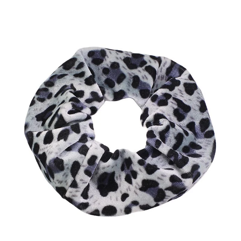 Gray leopard M MISM, 1 шт., леопардовые бархатные резинки для волос, мягкие эластичные резинки для волос, Женская повязка на голову, резинки для волос, резинки для волос, конский хвост, держатель, аксессуары для волос - Цвет: Gray leopard