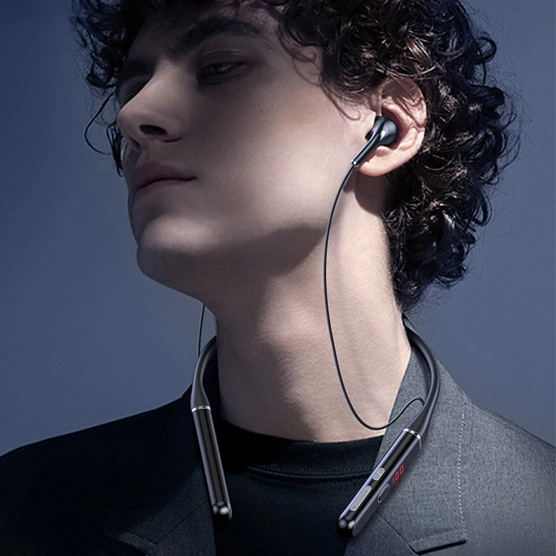 

TWS 100 Hours Bluetooth Earphones Stereo Wireless Bluetooth Headphones Magnetic Neckband Noise Cancelling Sports Running Headset