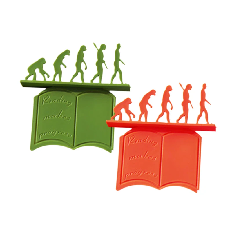 

2 PCS Evolution Bookmark 3D Silicone Reading Page Clip Evolutionism Book Holder Gift for Kids JR Deals
