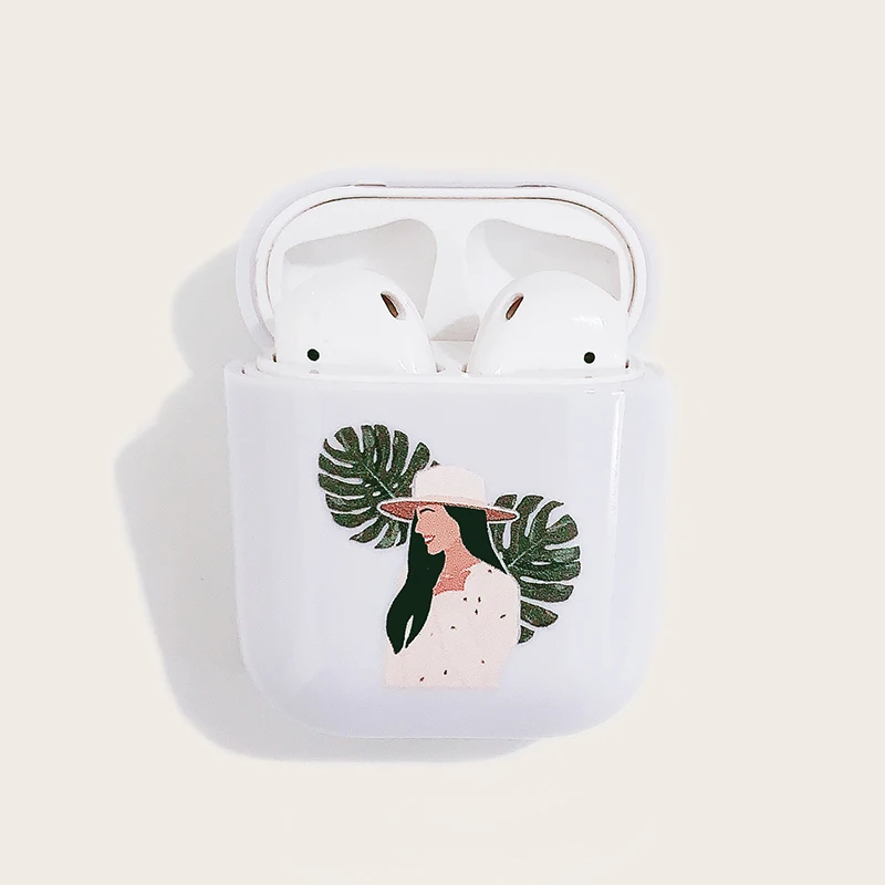 

Banana girl white wireless bluetooth headset protect PC anti-drop hard shell for airpods2