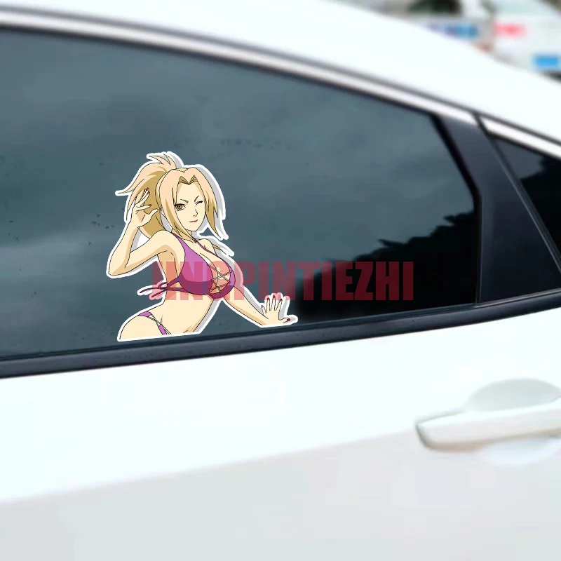 

Интересные самоклеящиеся аниме наклейки для Tsunade, автомобильная наклейка, водонепроницаемые Автомобильные украшения на бампер, заднее сте...