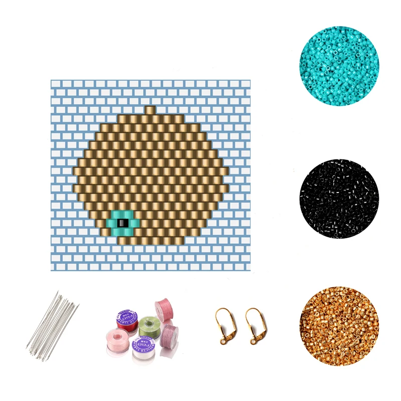 

FAIRYWOO Evil Eye Earring Kit Gold Apple Drop Earring For Women Luxury Jewelry DIY Accessories Miyuki Beaded Jewellery Wholesale