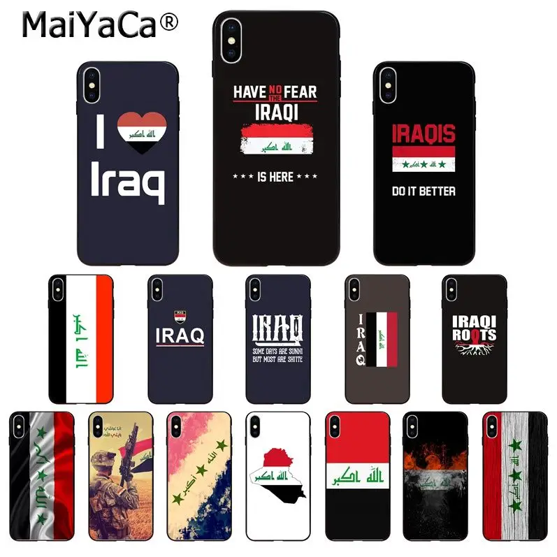 Мягкий силиконовый чехол MaiYaCa из ТПУ с флагом Ирака для iPhone X XS MAX 6 6s 7 7plus 8 8Plus 5 5S SE XR