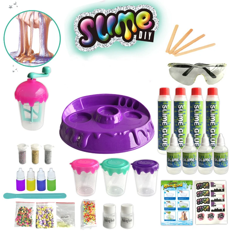 

Новый Хрустальный слайм DIY, игрушки для детей, образовательная глина, Набор для создания слайма, пигментный запах, наполнитель, шпатлевка, ан...