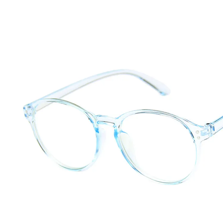 Модные металлические необычные очки, оправа для женщин, Oculos De Grau, ретро большой полигон, компьютер, анти-синий светильник, плоские очки для мужчин - Цвет оправы: Transparent blue