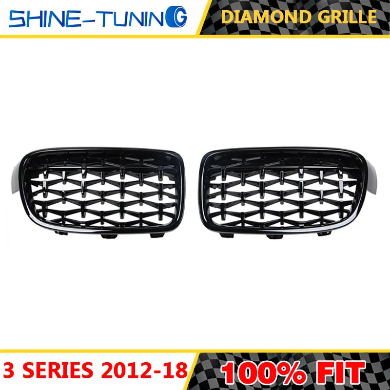 Передняя ножевая решетка подходит для BMW 3 серии F30 2012 2018 diamond Grill Meteor Style гриль
