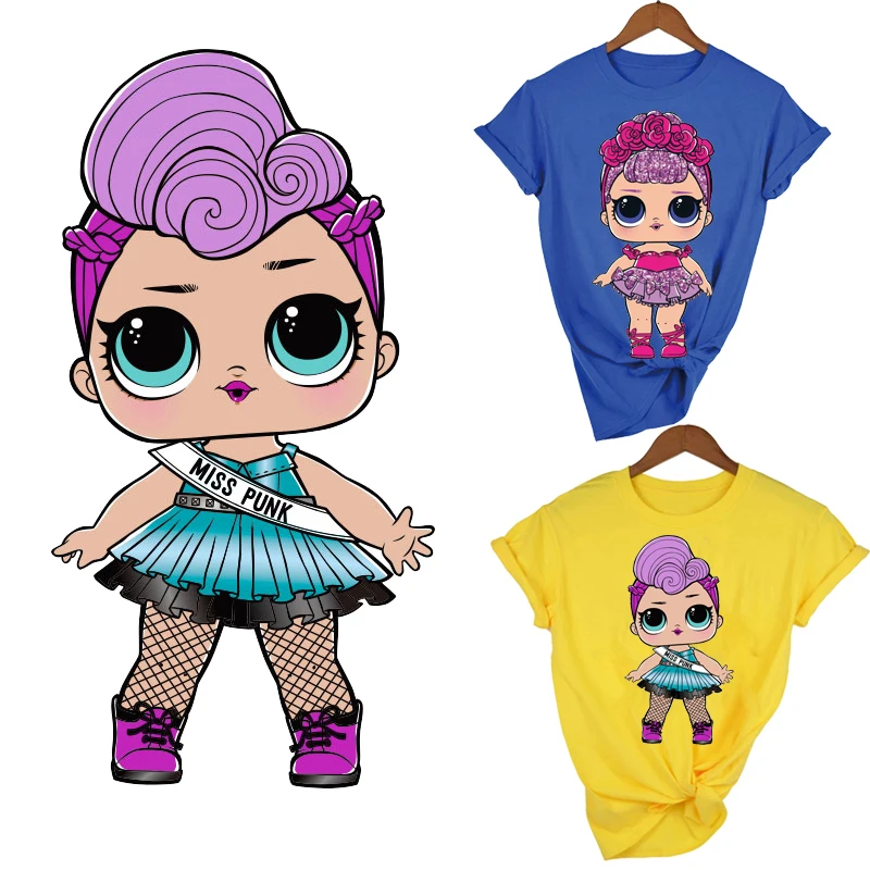 

Cartoon Anime Cute Girl Doll Iron-on Transfers for Clothing Thermoadhesive Patches on Clothes Flex Fusible Patch Thermal Sticker