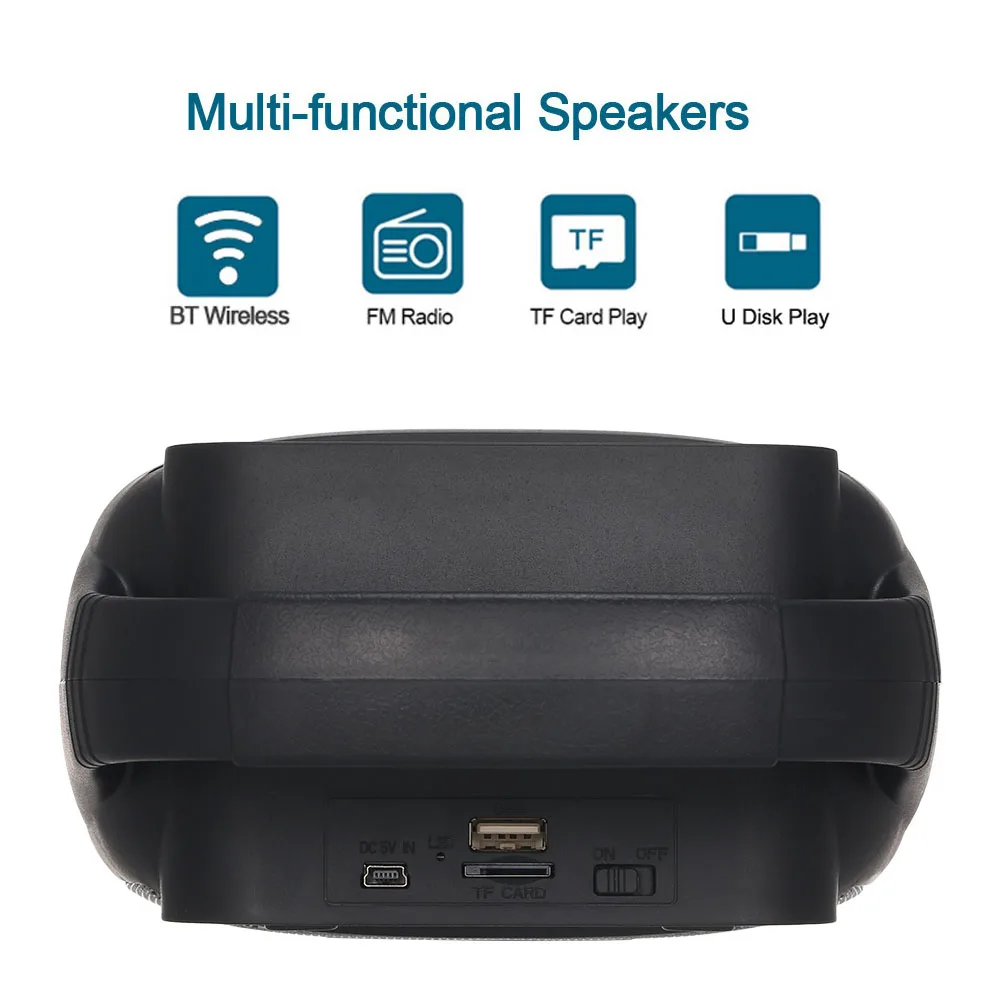 Многофункциональная Bluetooth стереоколонка портативная уличная колонка с FM-радио