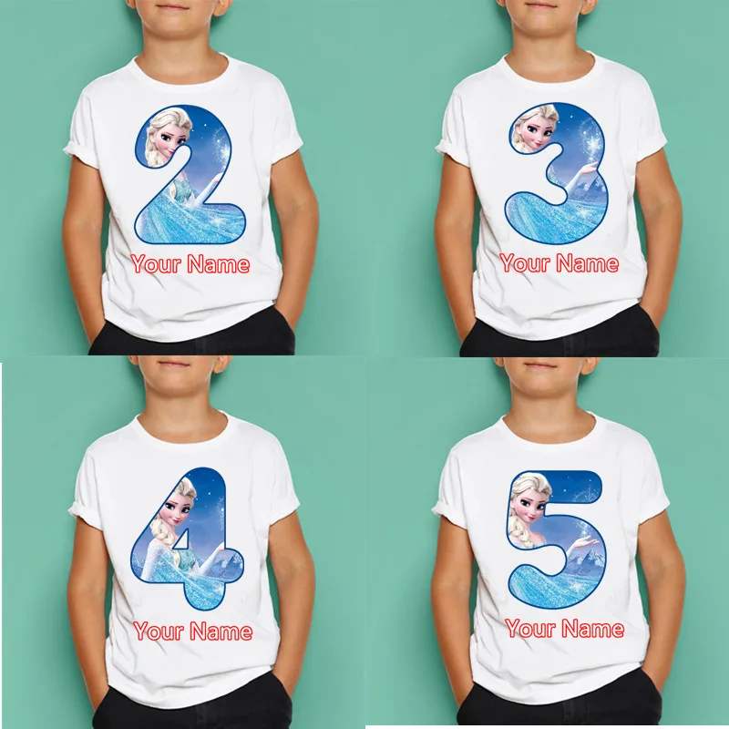 Детская футболка с принтом принцессы Эльзы С О образным вырезом модная на день