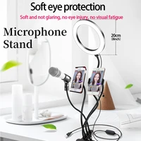 microphone stand 26cm led photography lighting scissor arm stand and table mounting multi function flexible live video bloggers