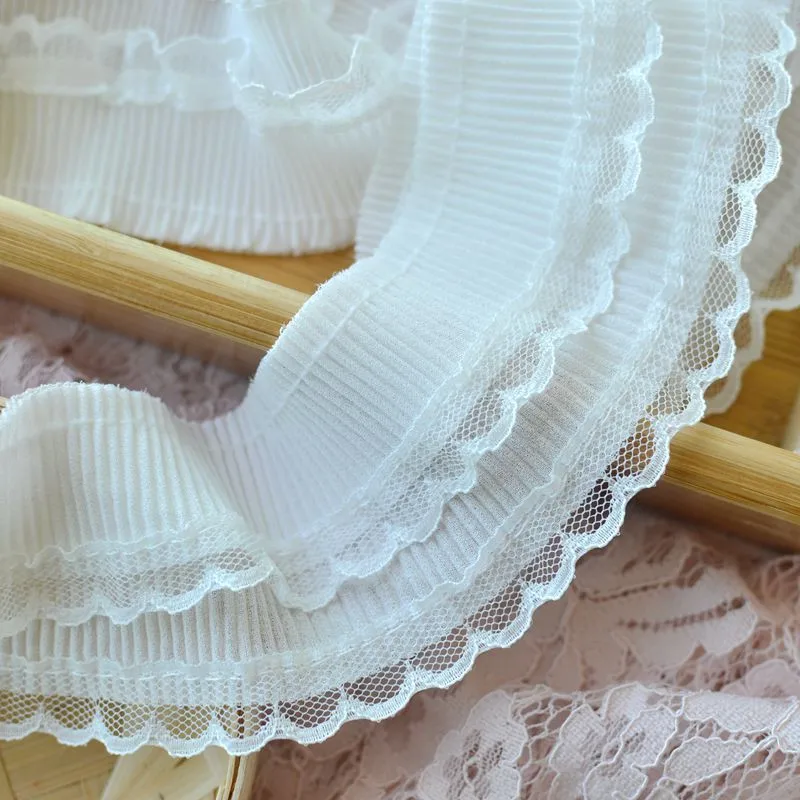 1 м плиссированные кружевные аксессуары хорошее качество мятая шифоновая