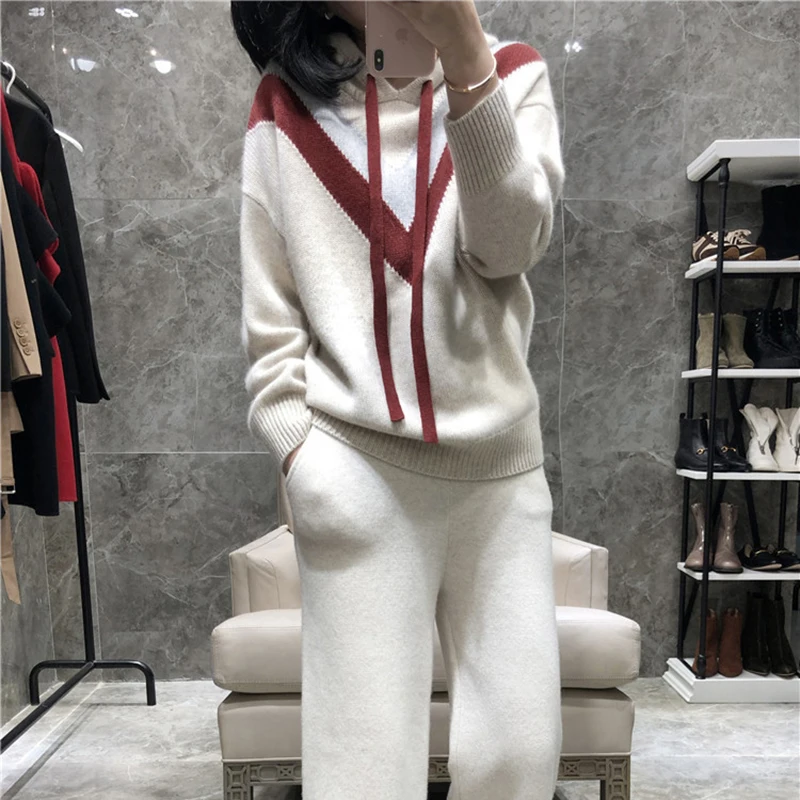 Женский свитер с длинным рукавом ALKMENE свободный толстый теплый контрастных