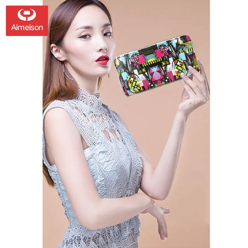 Кошелек ручной росписи с принтом короткий кошелек длиной Яркий Женский на молнии