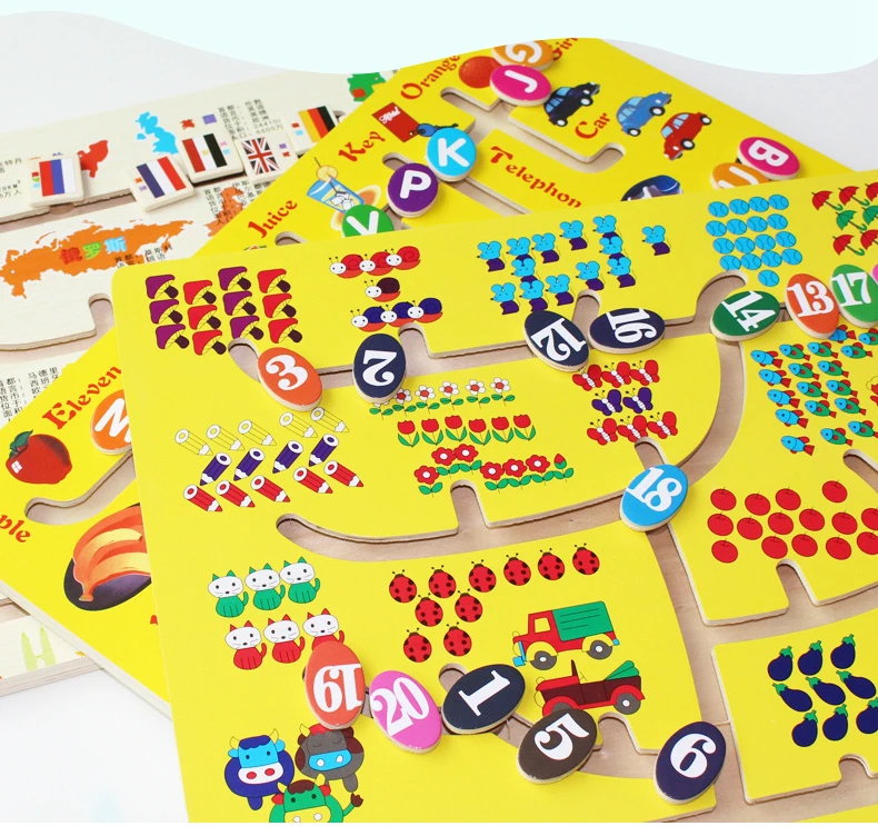 Дети Детские деревянные номера соответствующие настольная игра головоломки