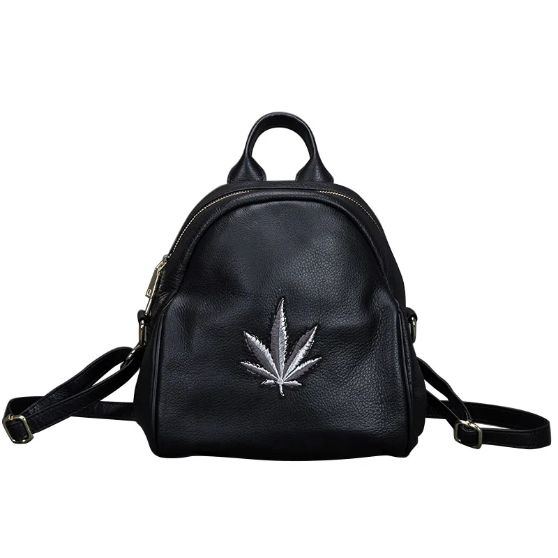 

2021 Newest Black Women Backpack Designer Handmade Leather Carving Luxury Genuine Cow Leather Ladies Backpack