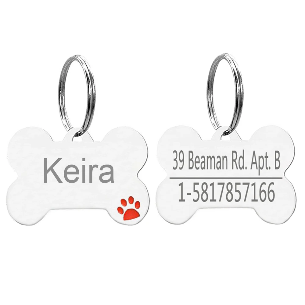 Персонализированная гравировка из нержавеющей стали в форме кости спереди и
