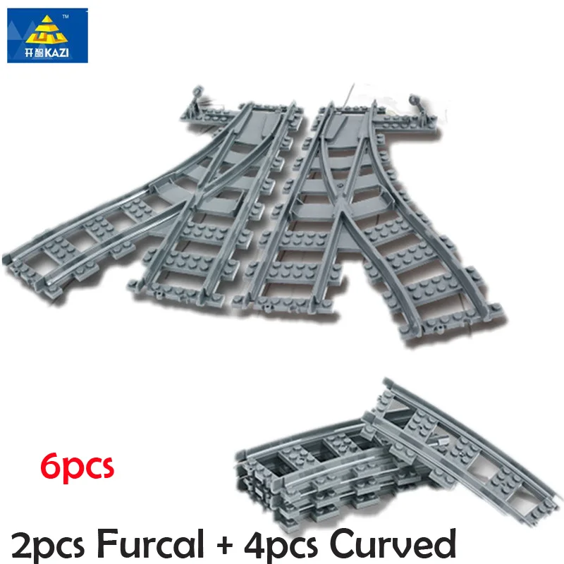 

Train Track Building Bricks Plastic Rail Track for Train Straight & Curved & Furcal & Soft Tracks Block Educational Toy