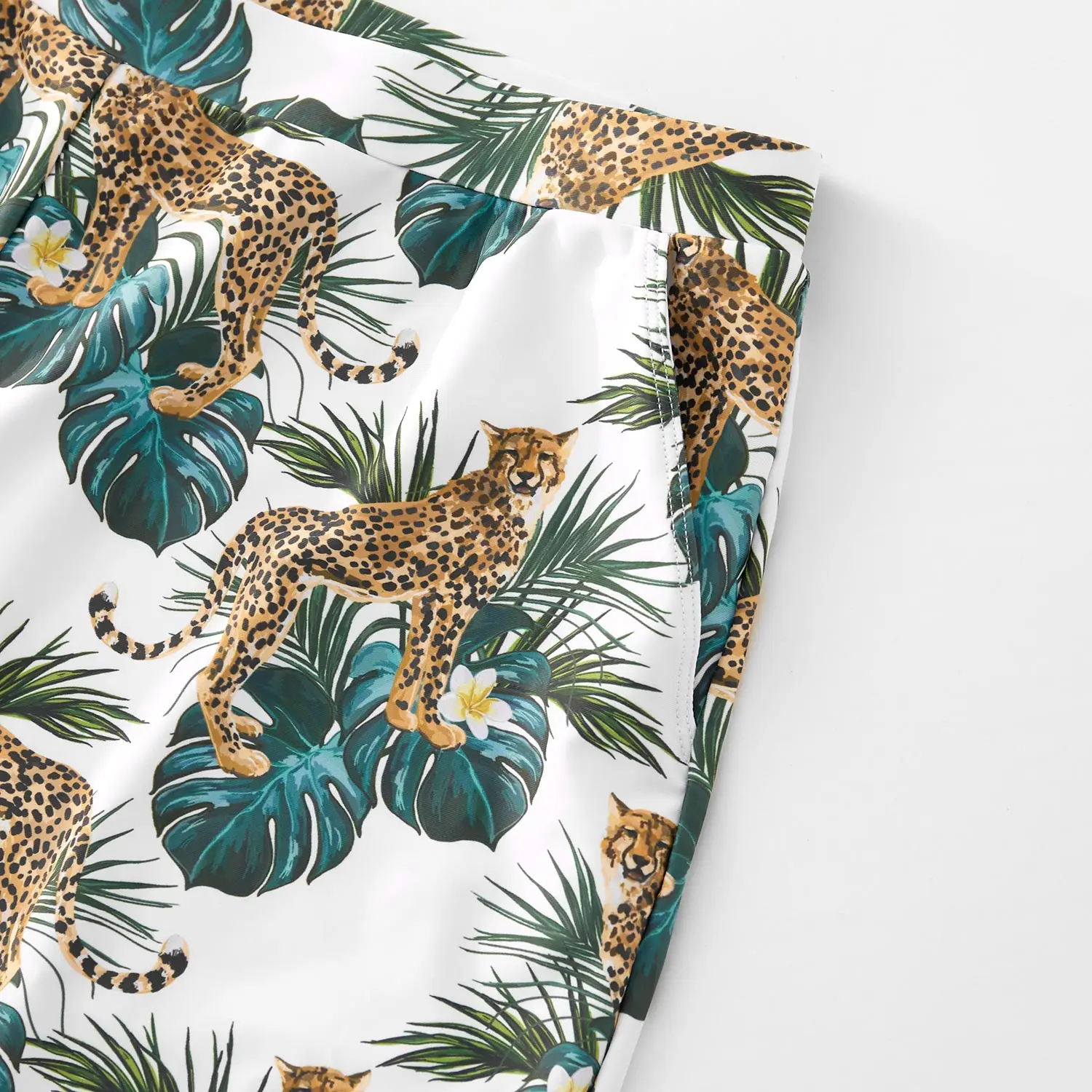 Женский купальник PatPat с принтом в виде тигра оборками по подолу лето 2021