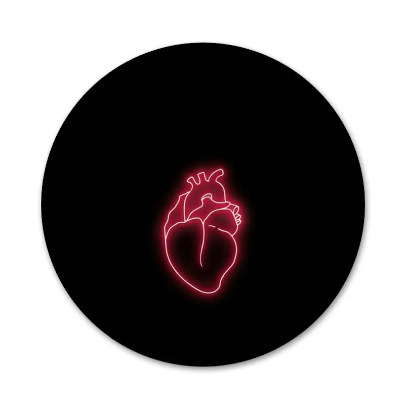 Фотофон 58 мм флуоресцентный Неон королева сердце роза Значки Металлические для