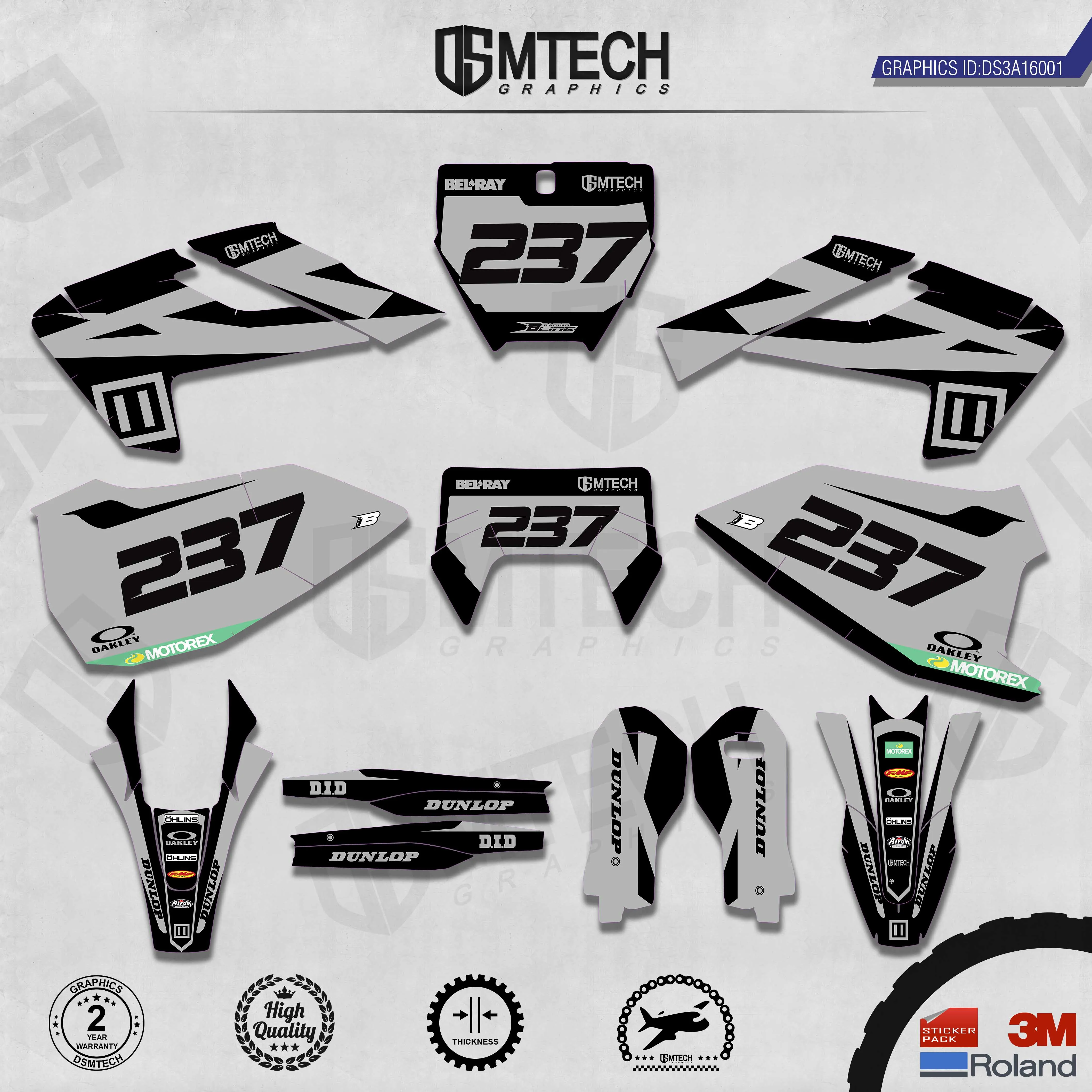 DSMTECH Customized Team Graphics Backgrounds Decals 3M Custom Stickers For TC FC TX FX FS 2016-2018  TE FE 2017-2019  001