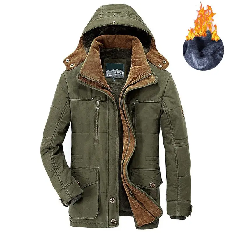 2021 Winter Men Jacket Men Size L-6XL Warm Thick Windbreaker High Quality Fleece Cotton-padded Parkas Military Overcoat Clothing