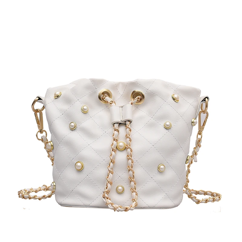 

Brand Designer Rivet PU Leather Crossbody Bags For Women 2021 Summer Simple Fashion Chain Shoulder Handbags and Purses