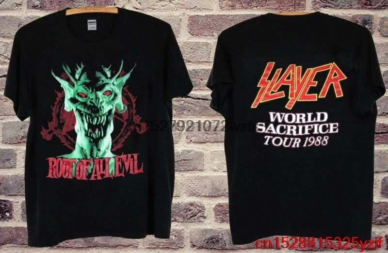 1988 год футболка Slayer Root Of All Evil World Sacrifice Tour размер США |